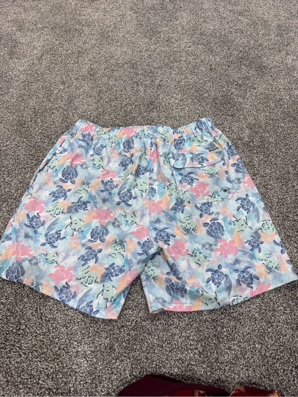 Men's Floral Swim Trunks - Pastel Blue Pink Print